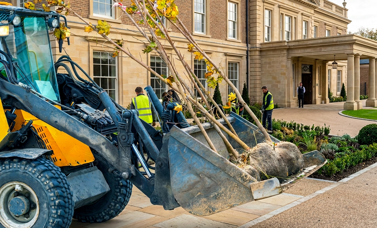Illustrative of oversize specimens being delivered to site